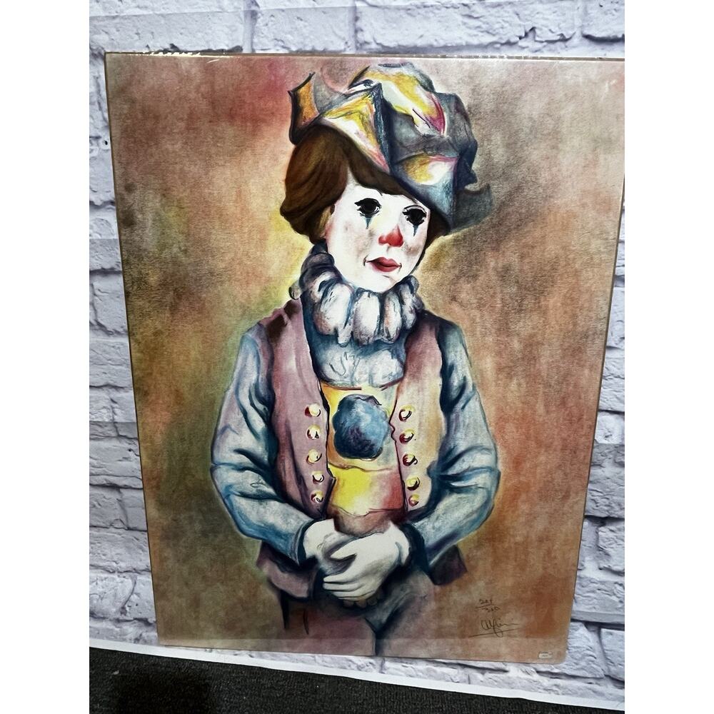 Alfieri Pierrot Clown Portrait Signed Numbered Lithograph 204/320